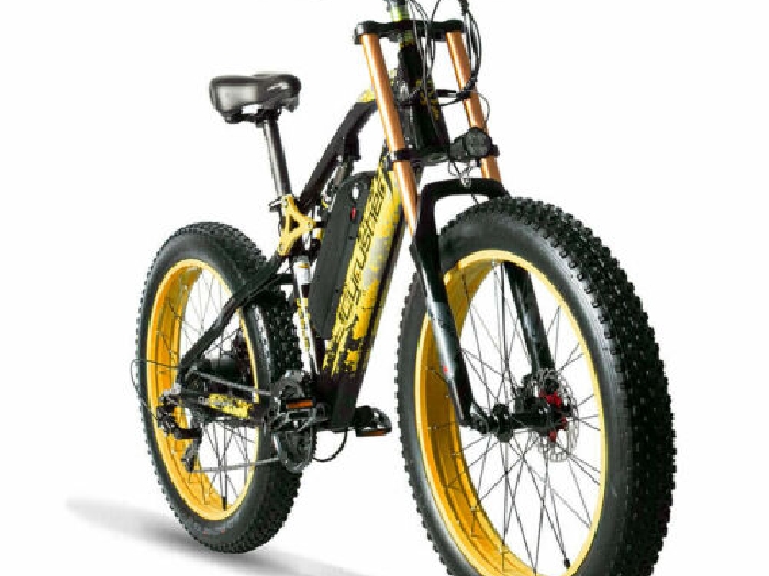 Vélo électrique de montagne Gros Pneu Vélo 250W 48v 17AH 7-Vitesses Fat E-bike