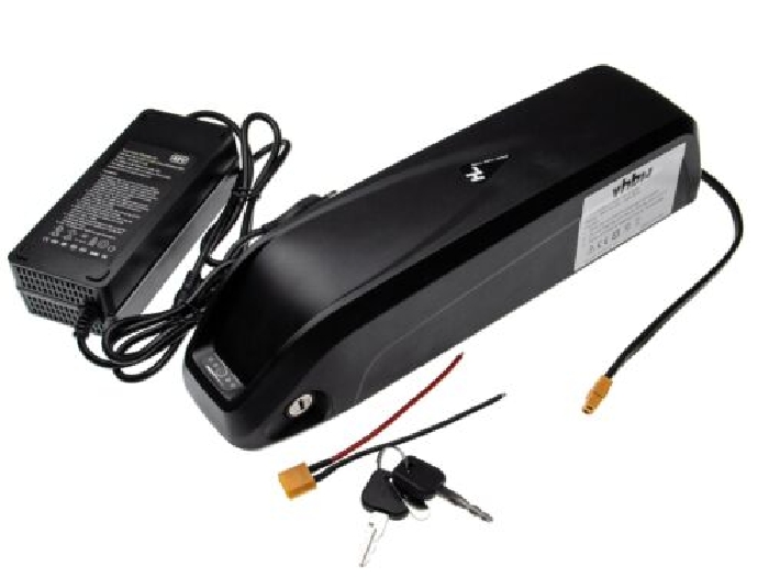 Batterie ebike tube diagonal 10.4Ah noir + chargeur + clé pour Bafang BBS01